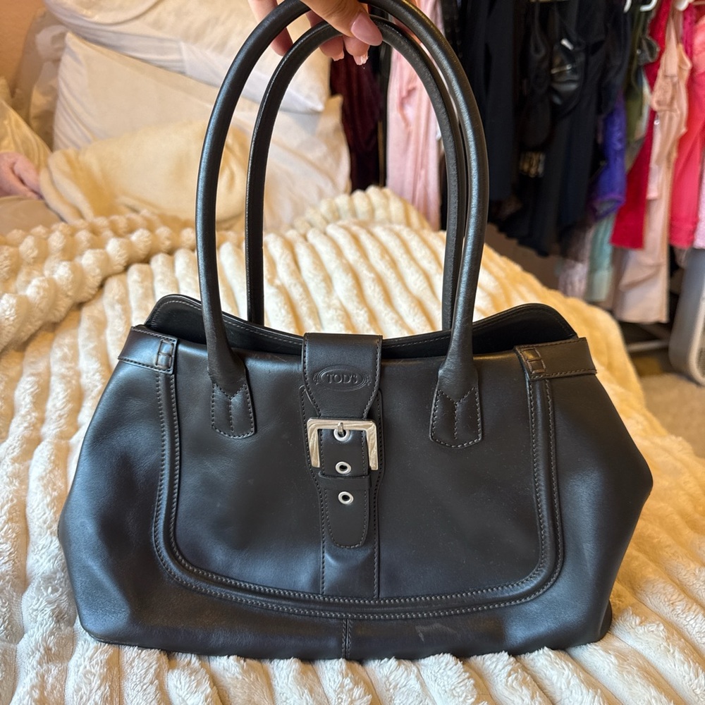 Tods Black Brownish Leather Women's Bag